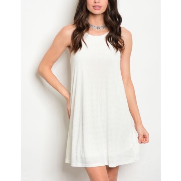 Very J Dresses & Skirts - Ivory Halter Neck Swing Dress